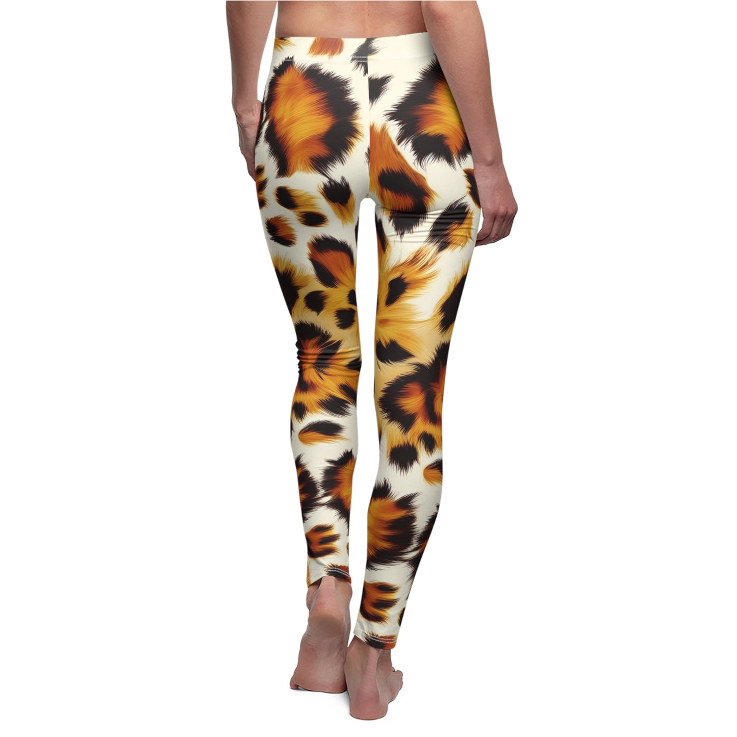 Leggings, Cheetah Print Women's Cut & Sew Casual Leggings, Animal Print Casual Comfort Yoga Pants XS-2XL