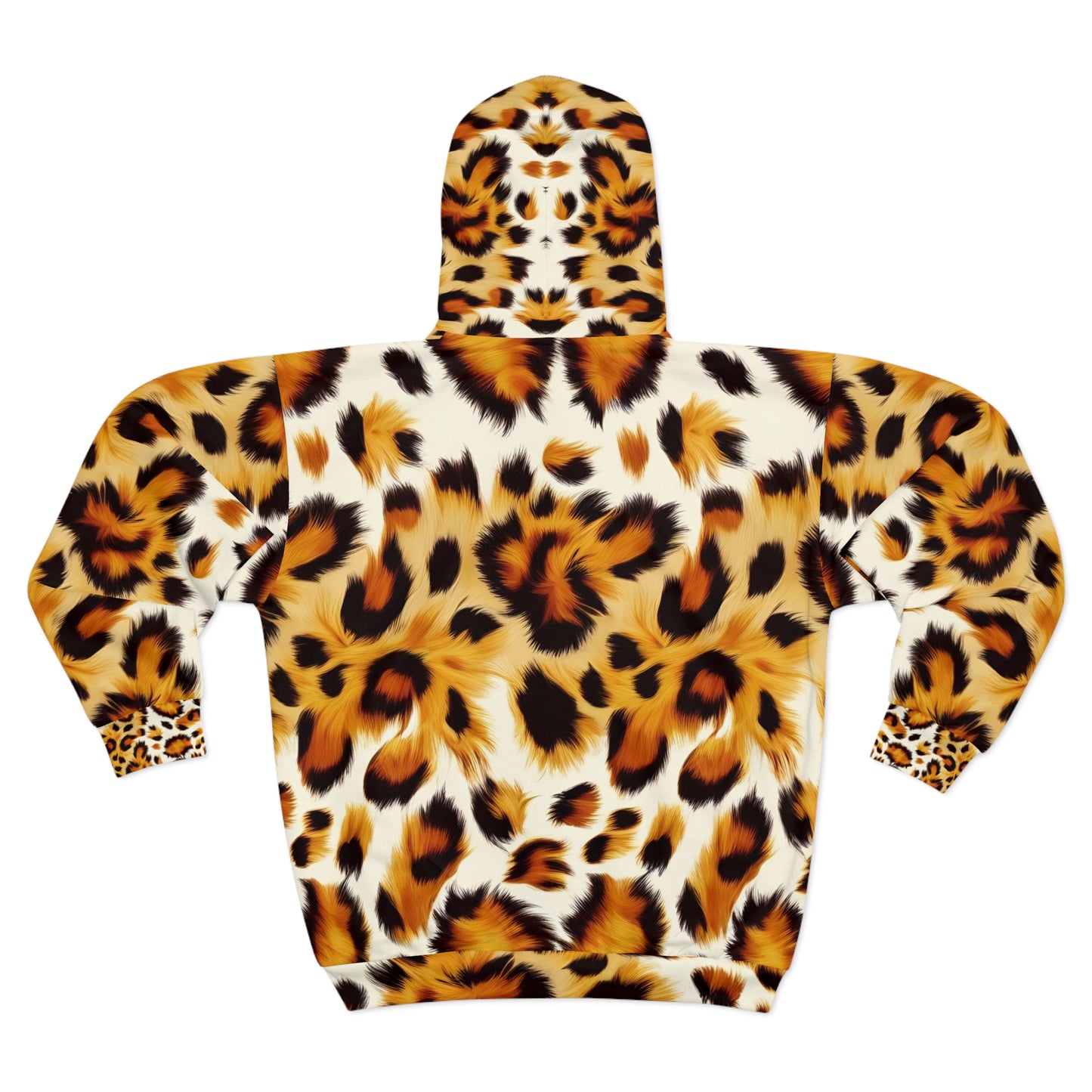 Adult Unisex Cheetah Print Zip Hoodie, Animal Wild Big Cat Hoodie, Leopard Print Sweatshirt, Trendy S-2XL